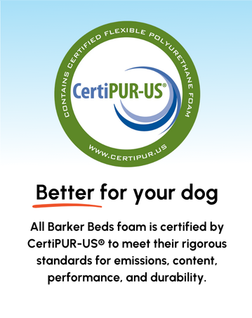 CertiPUR-US certified orthopedic foam for Big Barker dog beds, safe and durable for large dogs
