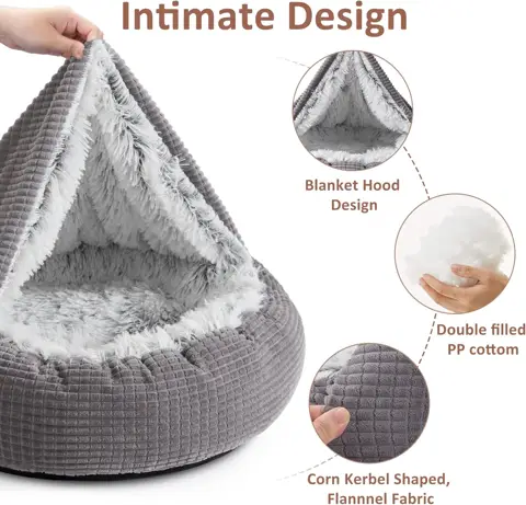 Close-up of MIXJOY attached blanket hood and plush PP cotton fill