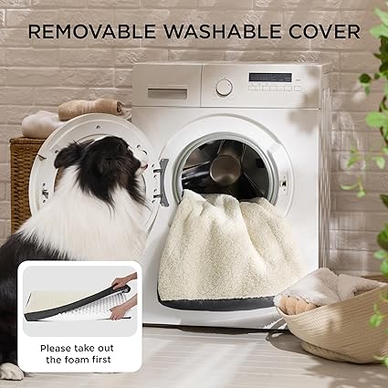 Removable, machine-washable cover for the Bedsure XL dog bed (remove foam before washing)