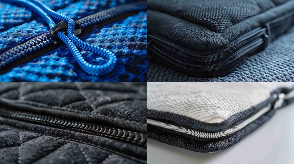 Removable and washable cover detail on waterproof 42-inch crate mat